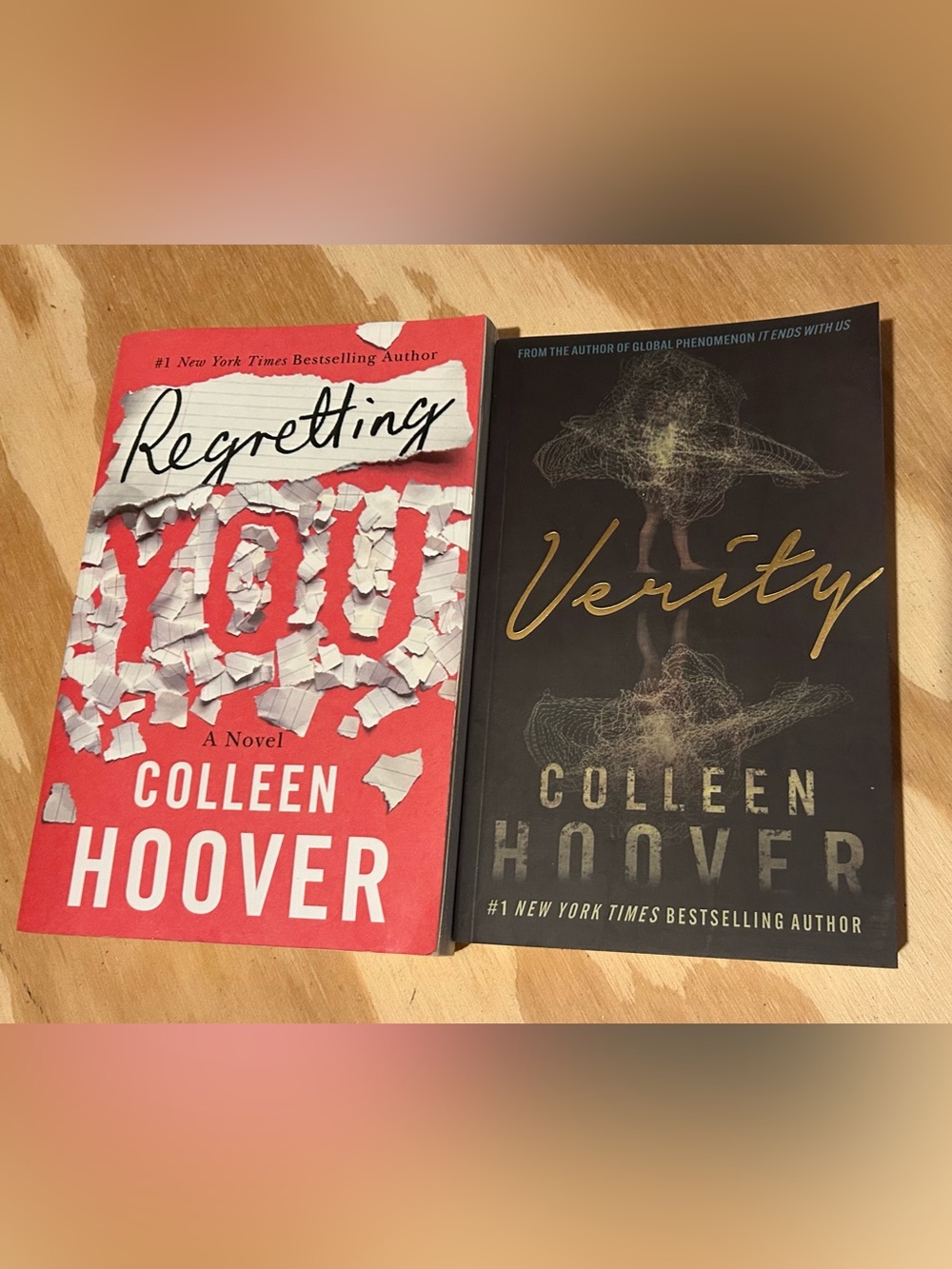 Two Coleen Hoover Books - Regretting You & Verity - Soft Covers